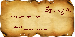 Sziber Ákos névjegykártya